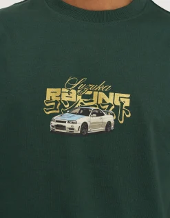 Suzuka Racing Tee in Ivy