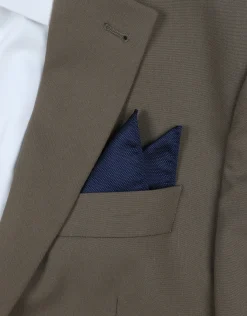 Textured Plain Pocket Square in Khaki