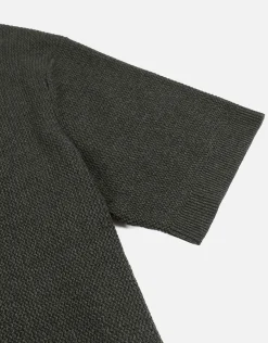 Textured Short Sleeve Knit Polo in Biscuit