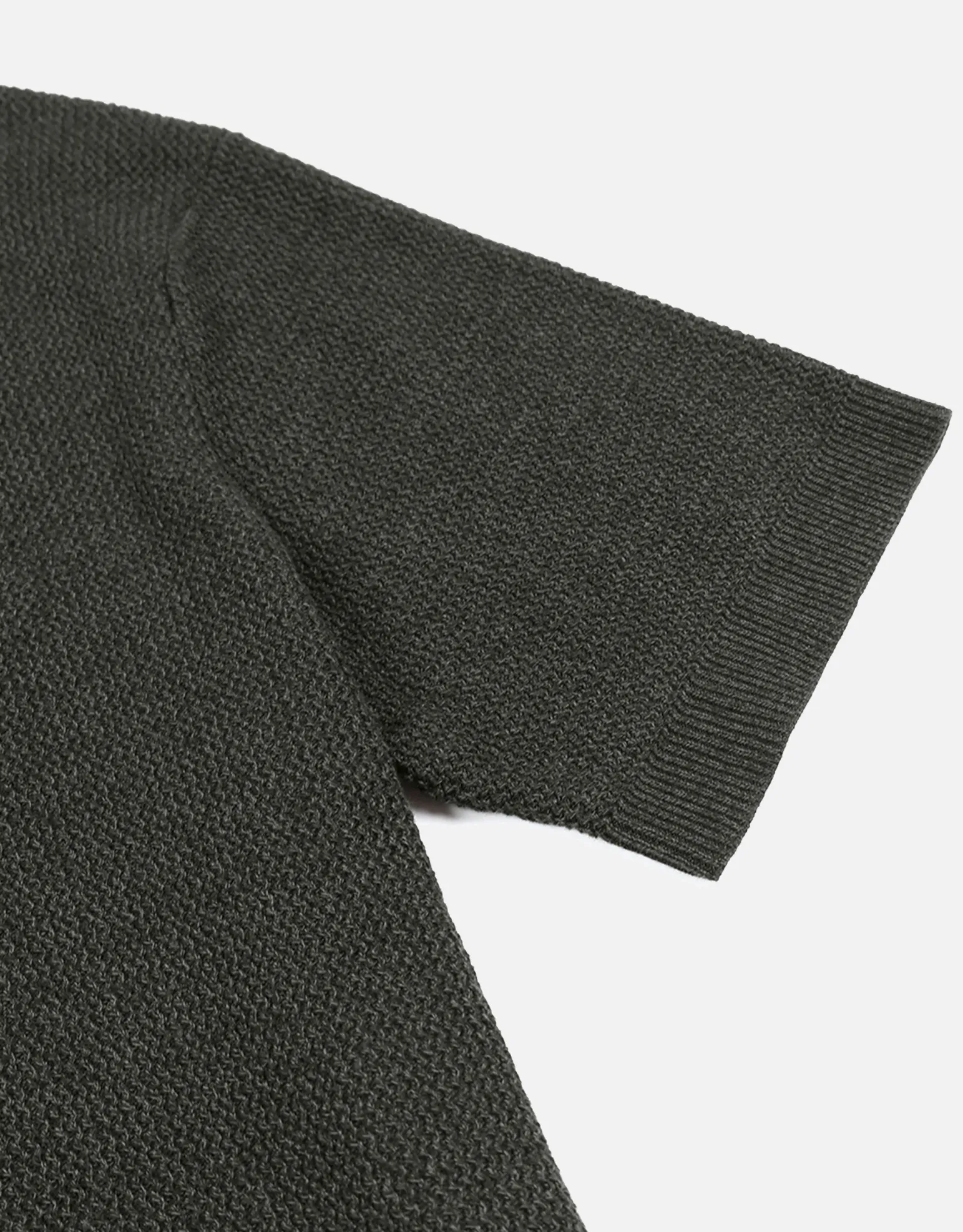 Textured Short Sleeve Knit Polo in Biscuit