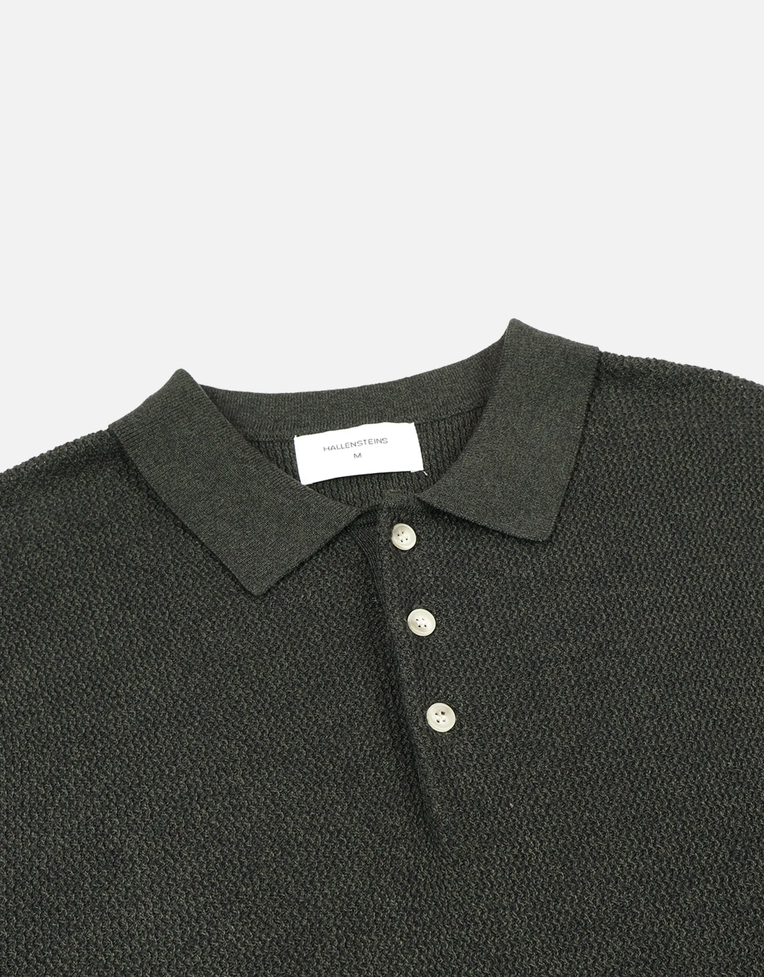 Textured Short Sleeve Knit Polo in Biscuit