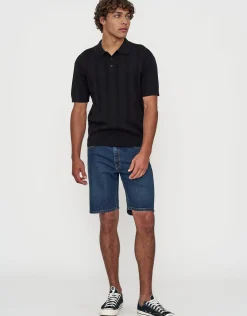 Textured Short Sleeve Polo in Brown