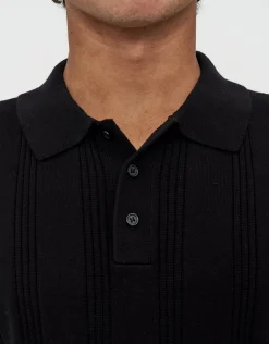 Textured Short Sleeve Polo in Bone