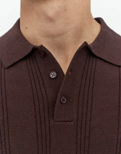 Textured Short Sleeve Polo in Bone