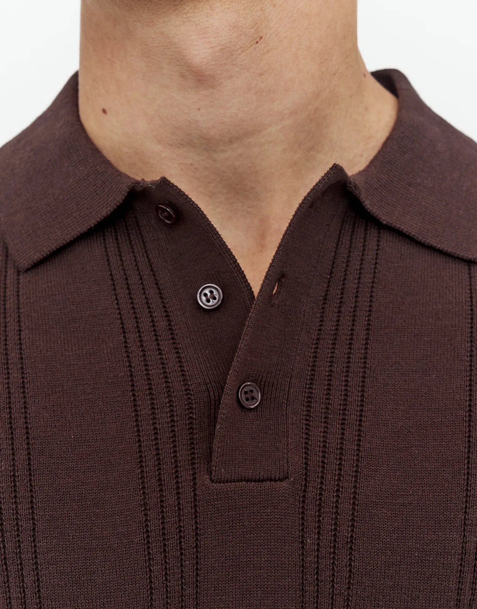 Textured Short Sleeve Polo in Bone