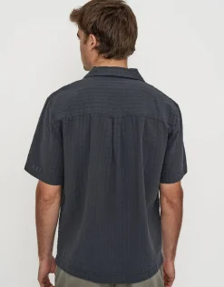 Textured Short Sleeve Shirt in Black