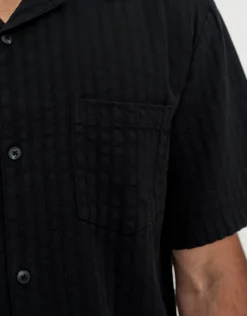 Textured Short Sleeve Shirt in Black