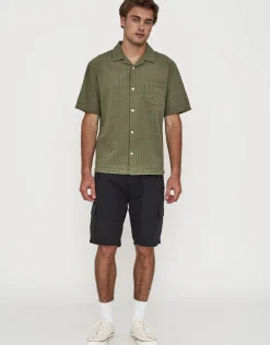 Textured Short Sleeve Shirt in Black