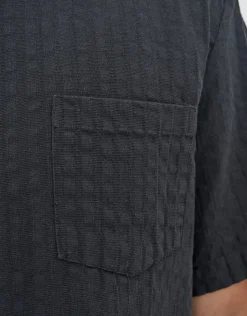 Textured Short Sleeve Shirt in Black