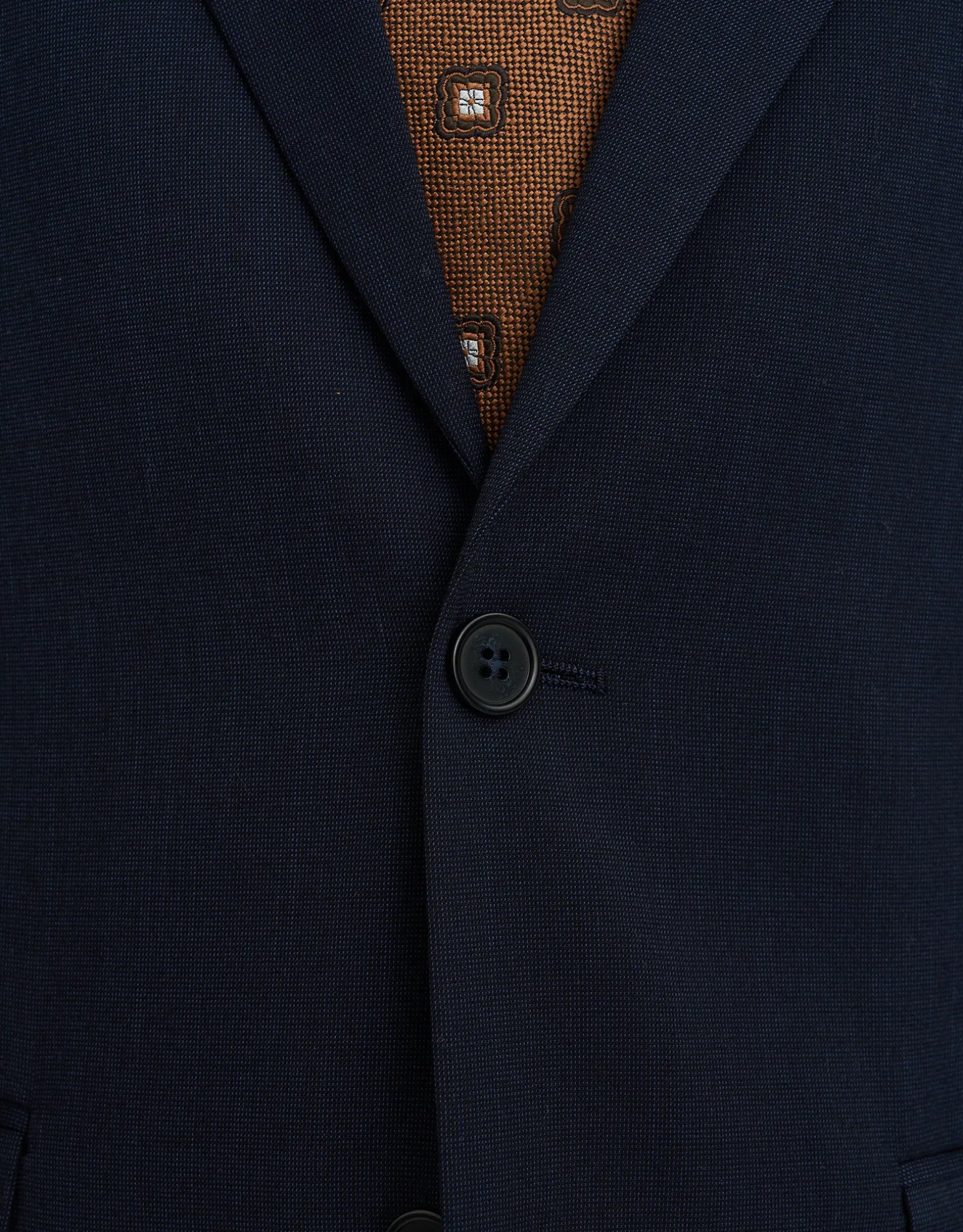 Textured Slim Fit Suit Jacket in Navy