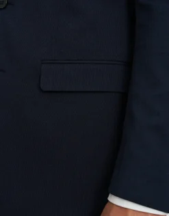 Textured Slim Fit Suit Jacket in Navy
