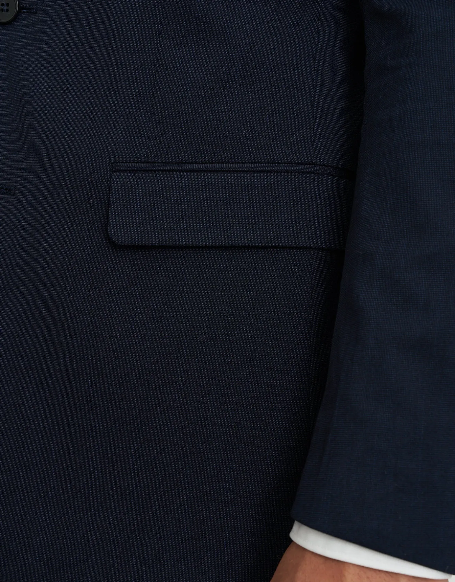 Textured Slim Fit Suit Jacket in Navy