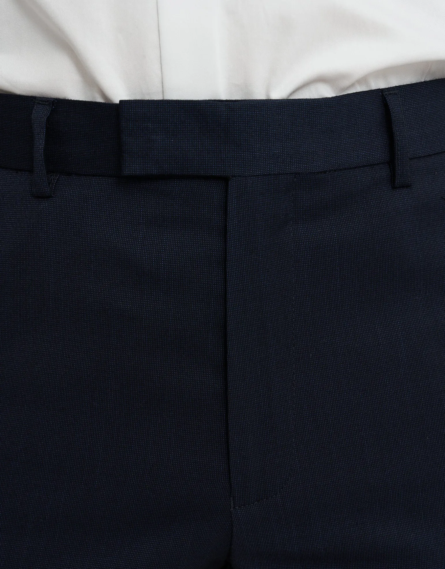 Textured Slim Fit Suit Trousers in Navy