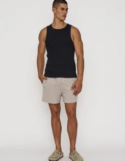Textured Swim Shorts in Dusty Blue