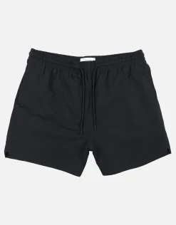 Textured Swim Shorts in Jet Black