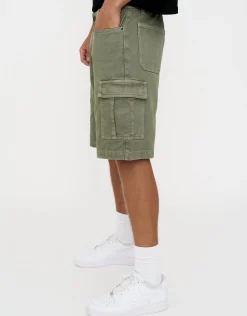 Twill Baggy Cargo Shorts in Iguana