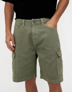Twill Baggy Cargo Shorts in Iguana