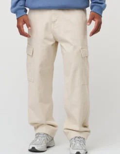 Twill Baggy Fit Cargo Pants in Bone