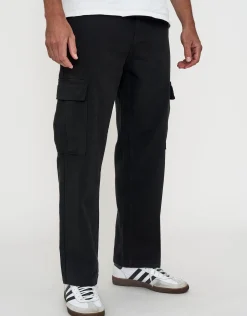 Twill Baggy Fit Cargo Pants in Bone