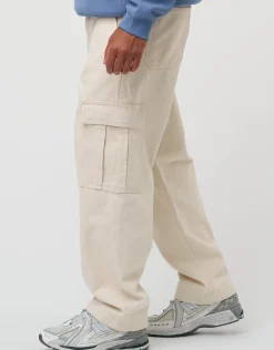 Twill Baggy Fit Cargo Pants in Bone