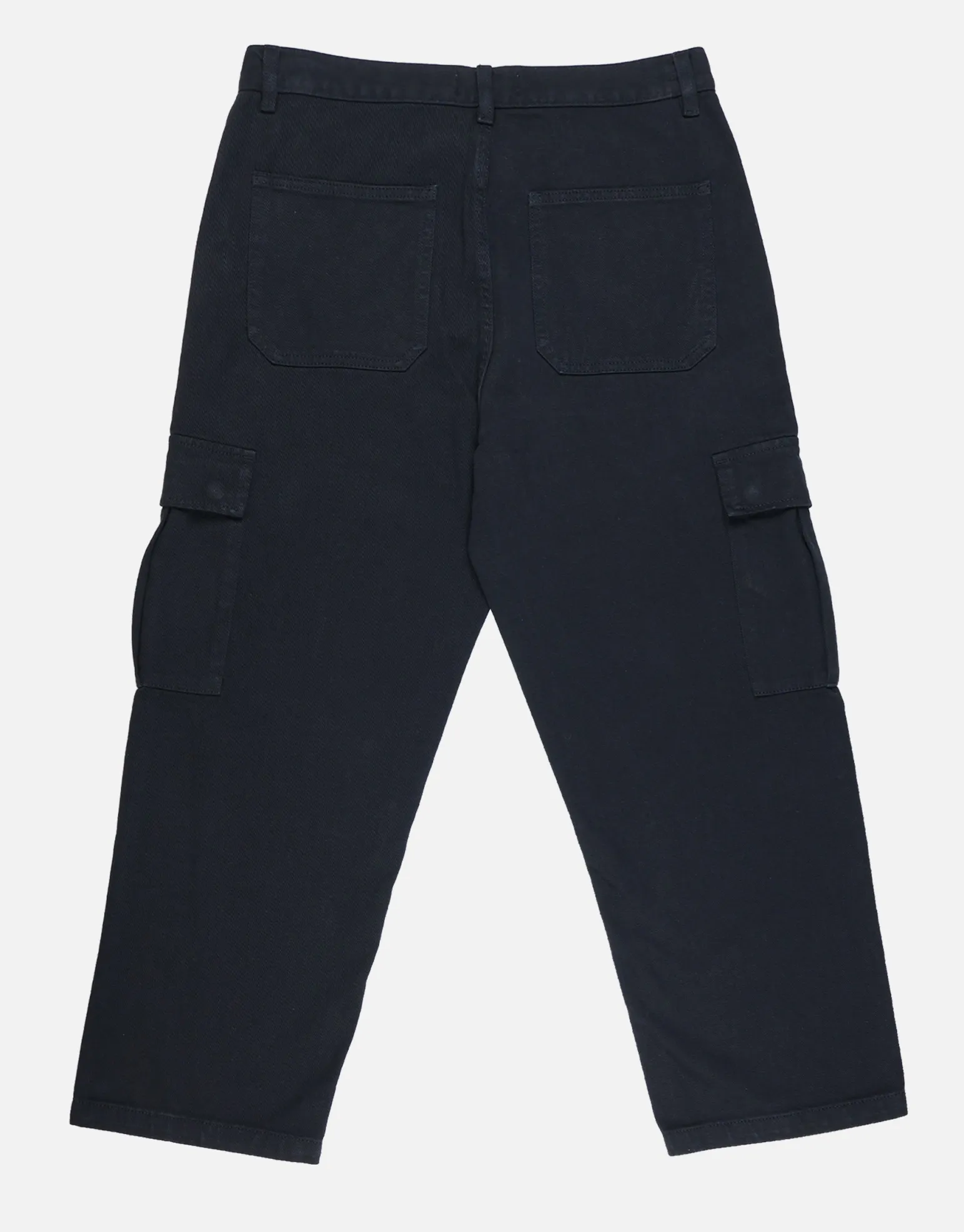 Twill Baggy Fit Cargo Pants in Black