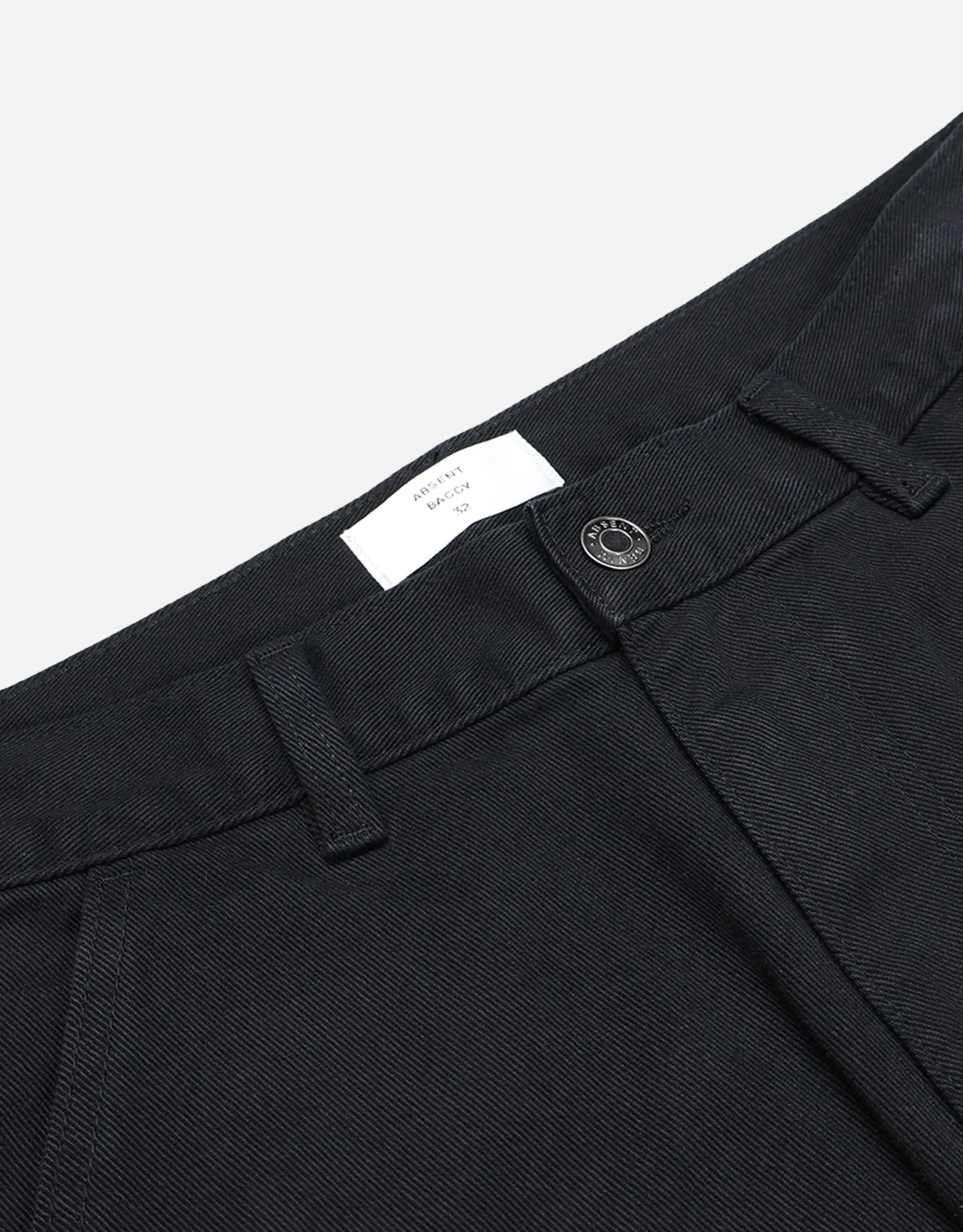 Twill Baggy Fit Cargo Pants in Black