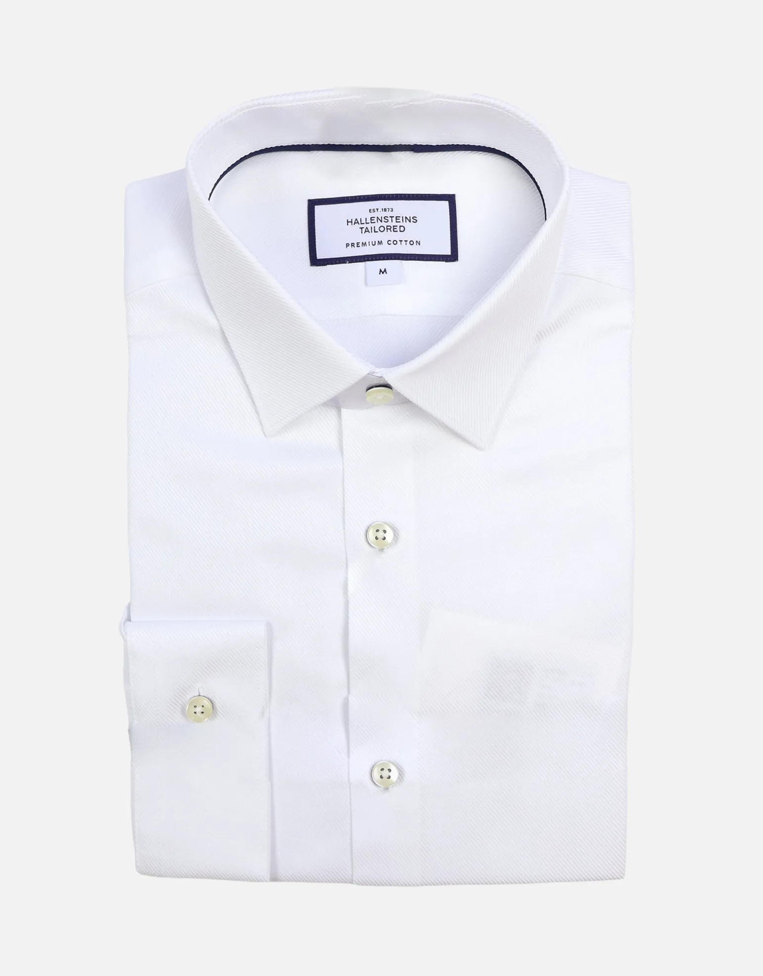Twill Long Sleeve Dress Shirt in White
