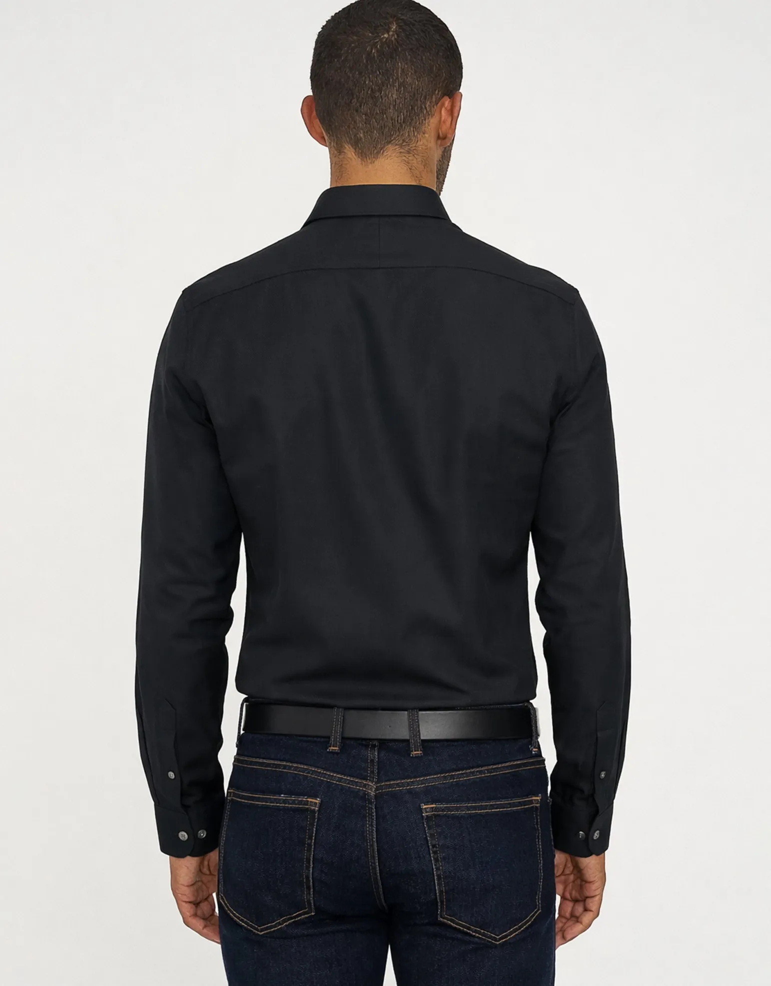 Twill Long Sleeve Dress Shirt in White