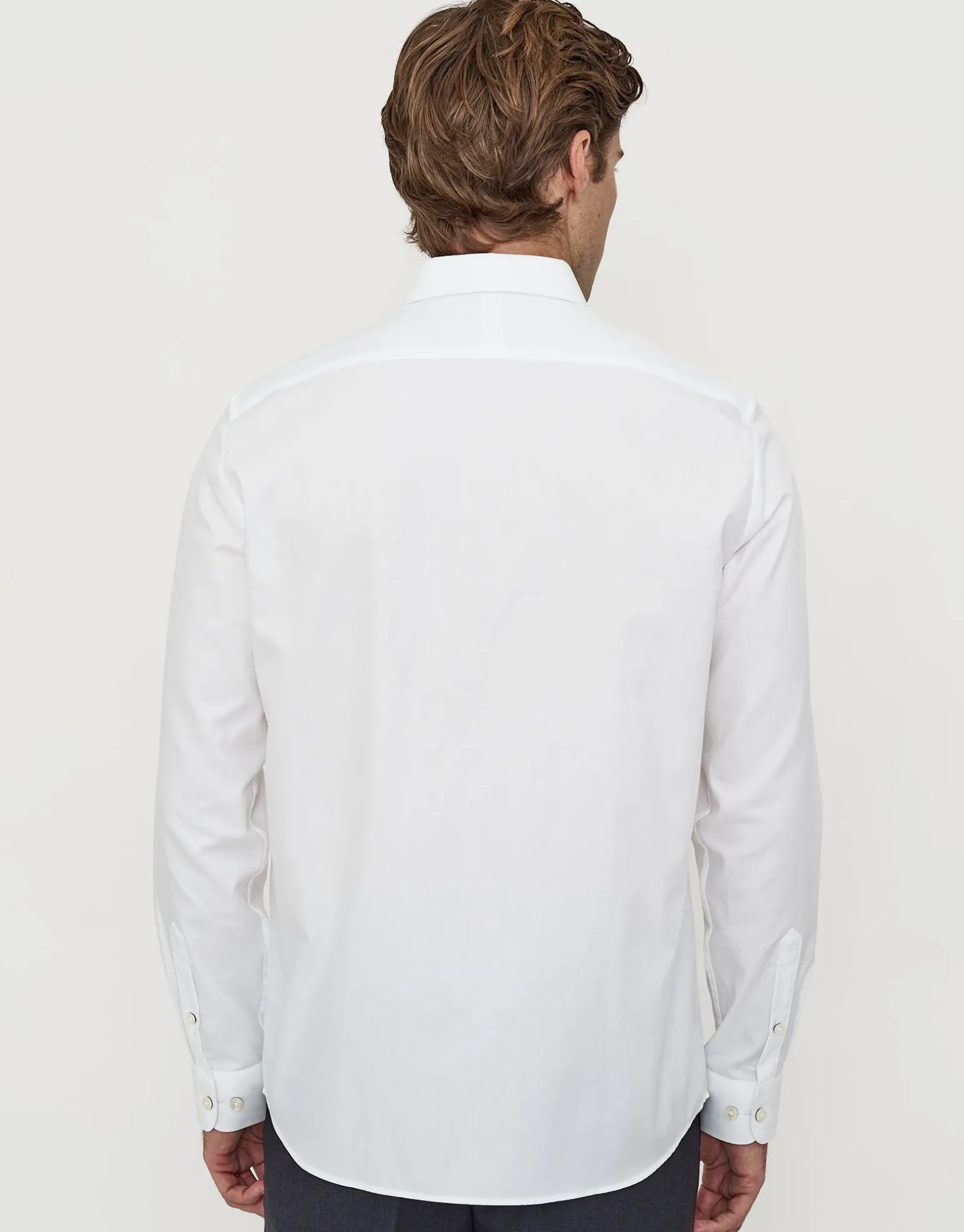 Twill Long Sleeve Dress Shirt in White
