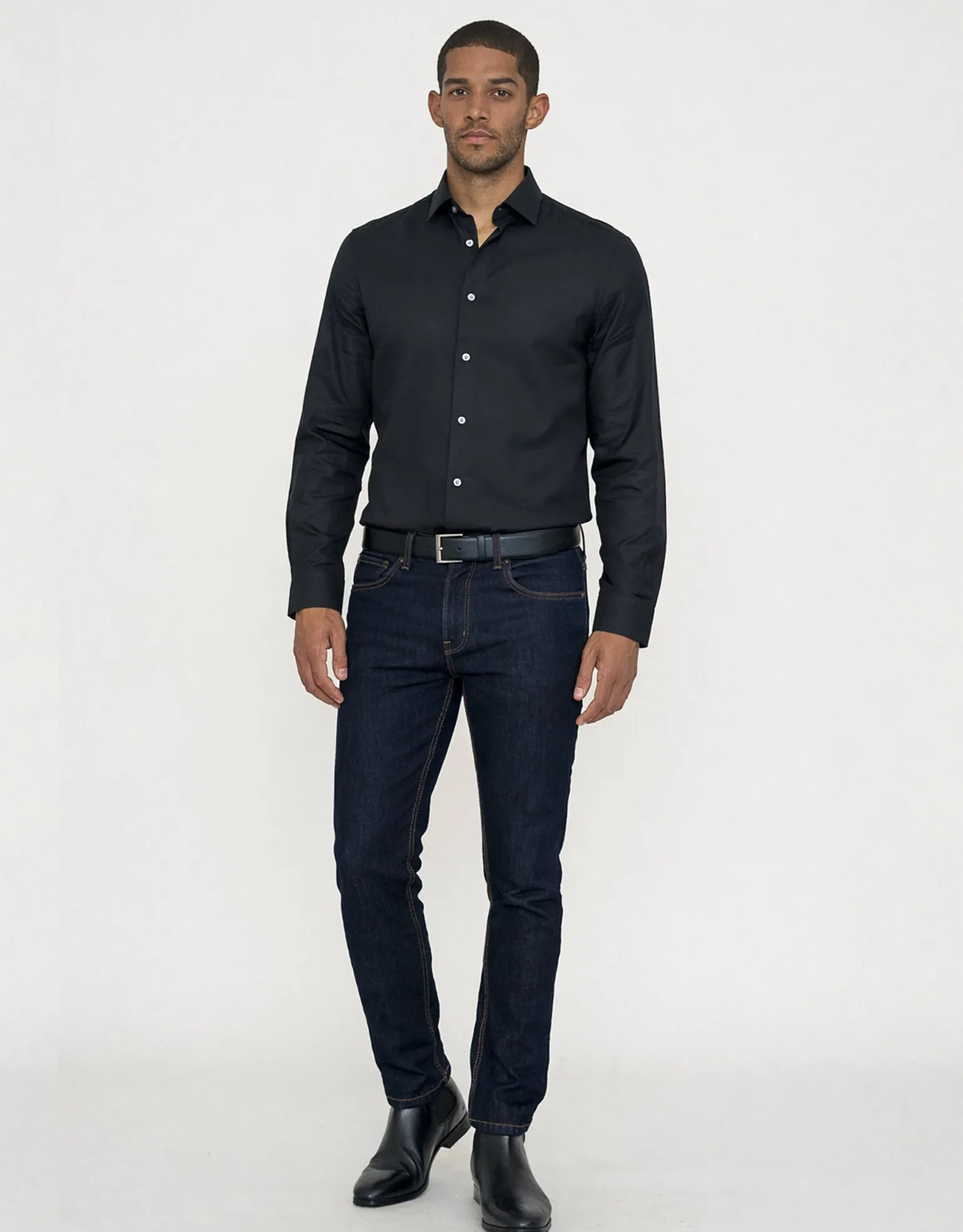 Twill Long Sleeve Dress Shirt in Light Blue