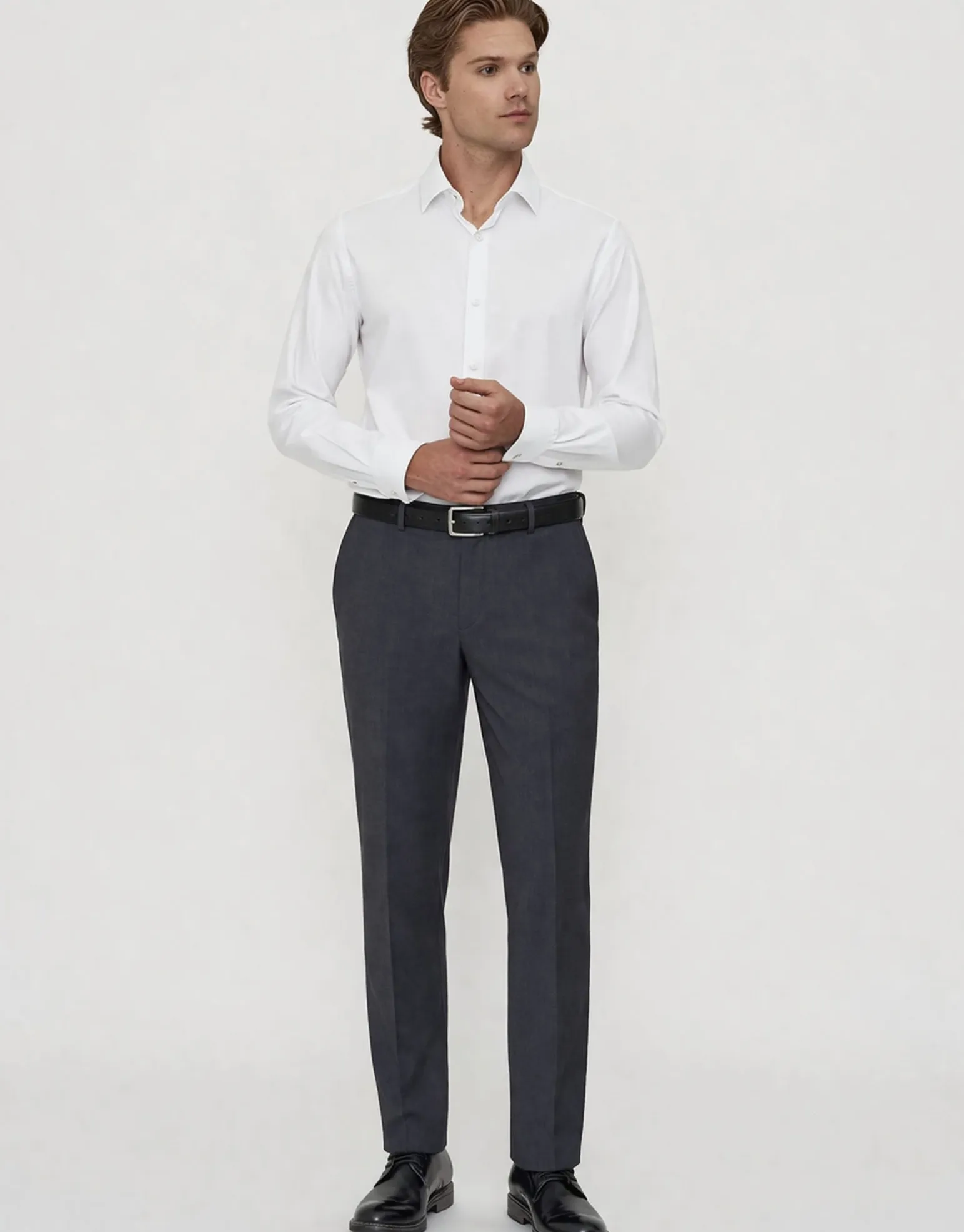 Twill Long Sleeve Dress Shirt in Light Blue