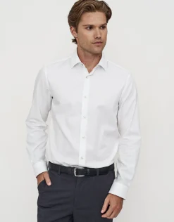 Twill Long Sleeve Dress Shirt in Light Blue
