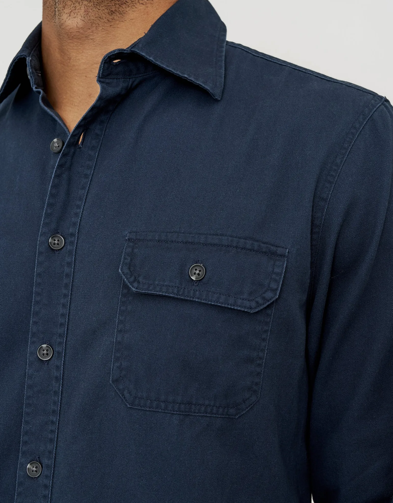 Twill Long Sleeve Shirt in Crimson