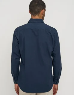 Twill Long Sleeve Shirt in Crimson