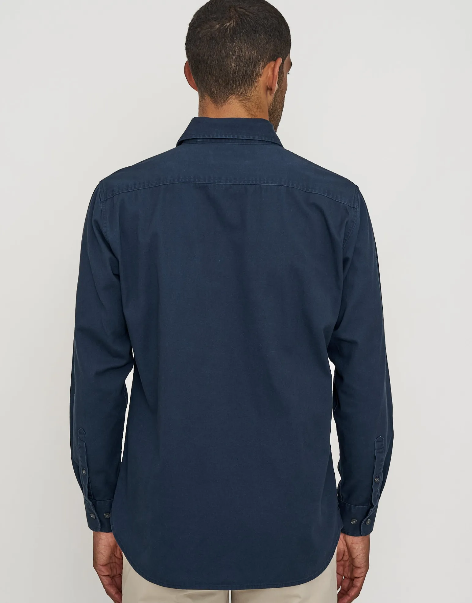 Twill Long Sleeve Shirt in Crimson