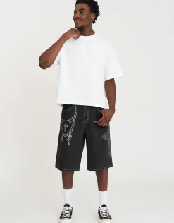 Vanguard Chains Baggy Fit Jorts in Washed Black