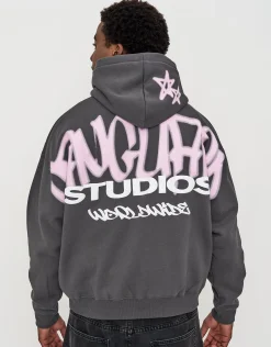 Vanguard Oversized Hoodie in Wood Smoke
