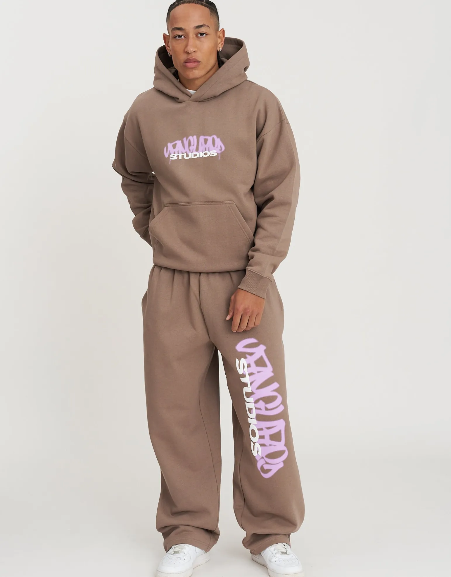 Vanguard Wide Track Pants in Pewter Grey