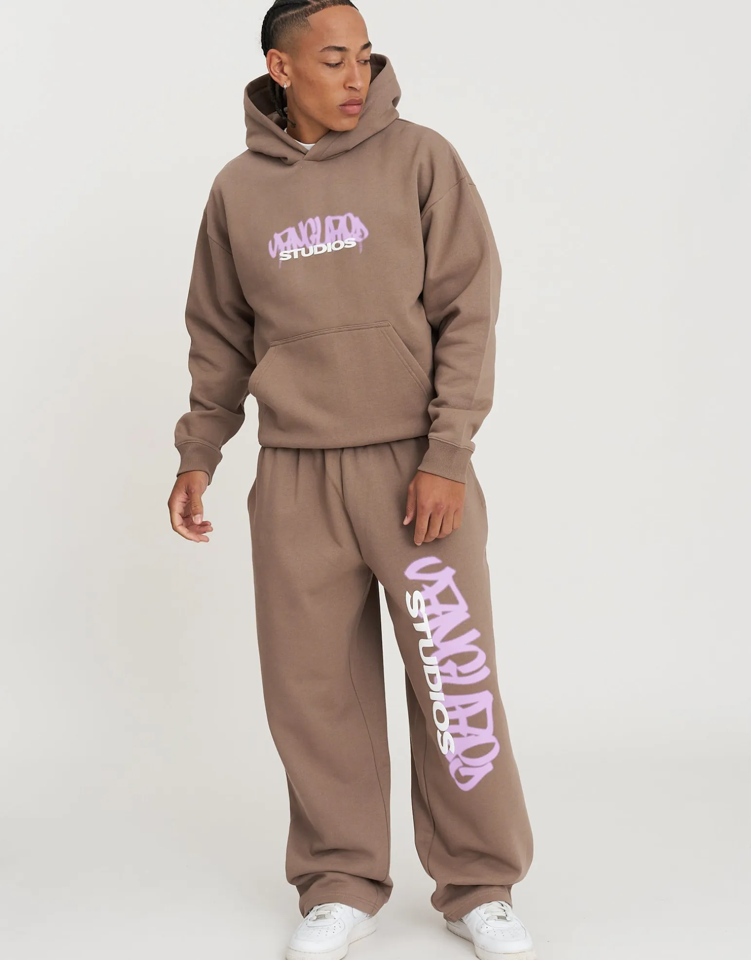 Vanguard Wide Track Pants in Pewter Grey