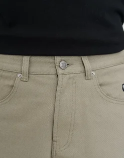 Vanth Baggy Fit Twill Jorts in Beige