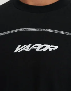 Vapor Cropped Long Sleeve T Shirt in Black