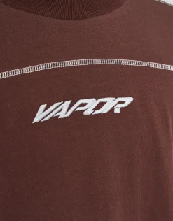 Vapor Overlocked Box Fit T Shirt in Brown