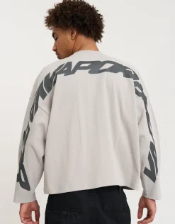 Vapor Textured Long Sleeve T Shirt in Moon