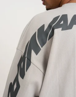 Vapor Textured Long Sleeve T Shirt in Moon