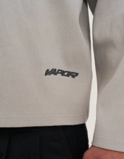 Vapor Textured Long Sleeve T Shirt in Moon