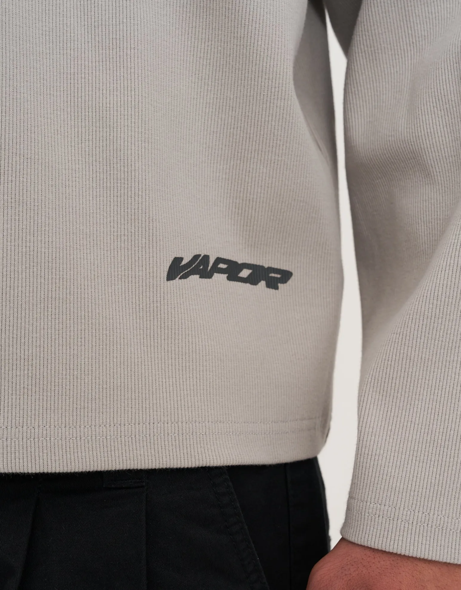 Vapor Textured Long Sleeve T Shirt in Moon