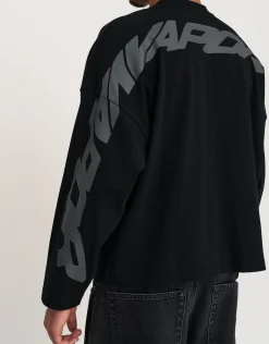Vapor Textured Long Sleeve T Shirt in Moon