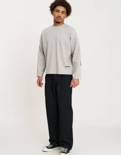Vapor Textured Long Sleeve T Shirt in Moon