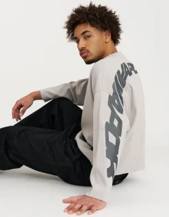 Vapor Textured Long Sleeve T Shirt in Moon