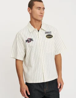 Vault Systems Cropped Short Sleeve Shirt in Blanc